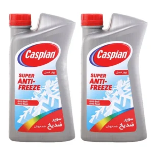 ضدیخ و ضدجوش خودرو کاسپین مدل چهار فصل حجم 1000 میلی لیتر بسته 2 عددی