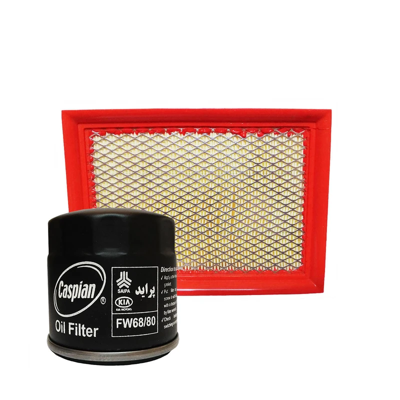 فیلتر هوا خودرو کاسپین مدل 2199 به همراه فیلتر روغن مناسب برای پراید وانت 151