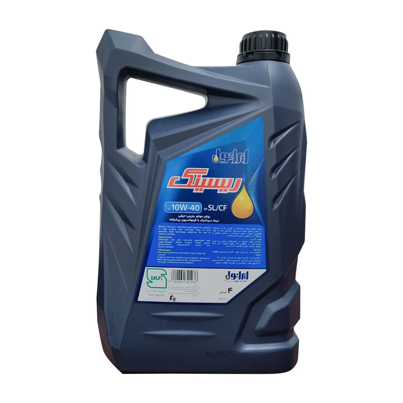 روغن موتور خودرو بنزینی ایرانول مدل ریسینگ SL 10W-40 حجم 4 لیتر - Image 5